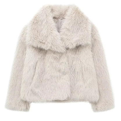 Faux Fur Fluffy Coat for Women Warm Winter Outerwear