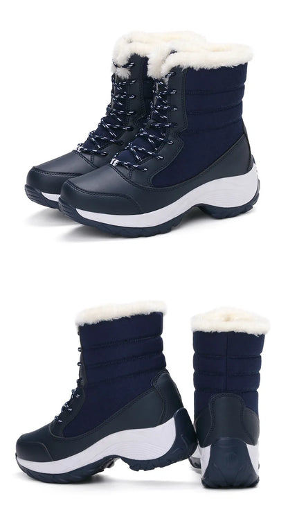 Women’s Waterproof Ankle Snow Boots with Fur Lining