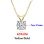 Moissanite Pendant Necklace 18K Gold Plated Women