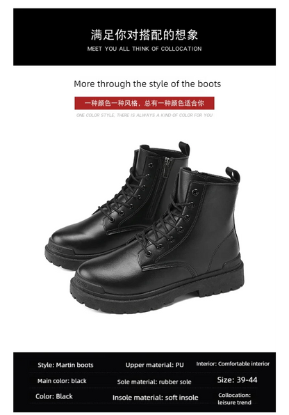 Men's Leather Ankle Boots for Outdoor Hiking