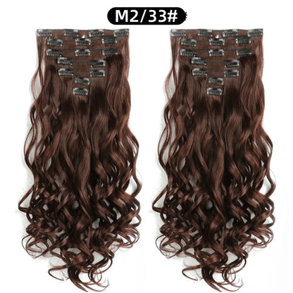 22 Inch Curly Wavy Clip In Hair Extensions Synthetic