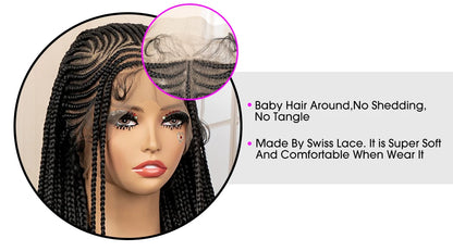 Synthetic Full Lace Cornrow Braided Wig for Black Women