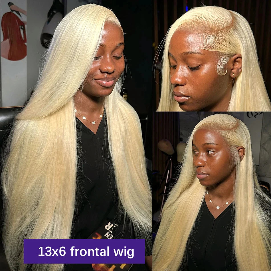 613 Blonde Human Hair Lace Front Wig 30 Inch Straight