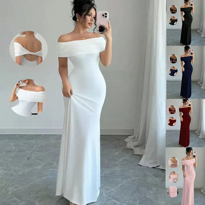 Off Shoulder Sleeveless Bodycon Midi Dress