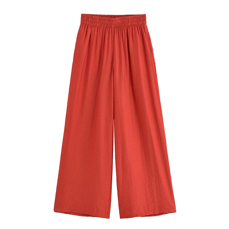 Willshela Women's Vintage 2 Piece Zipper Shirt and Trousers Set