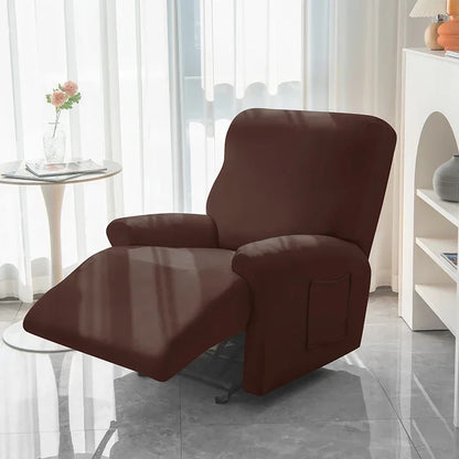 Soft Polyester Recliner Sofa Cover Solid Color