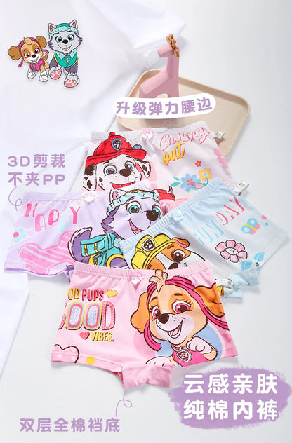 4PCS Paw Patrol Skye Cotton Girls Underwear