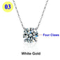 Moissanite Pendant Necklace 18K Gold Plated Women