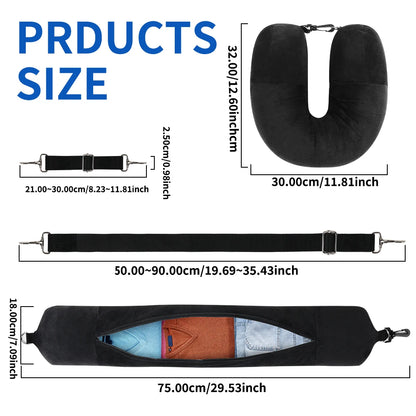 U-Shaped Travel Neck Pillow with Storage Bag