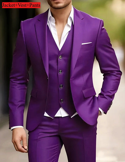 Slim Fit Black Tuxedo Suit Set for Men