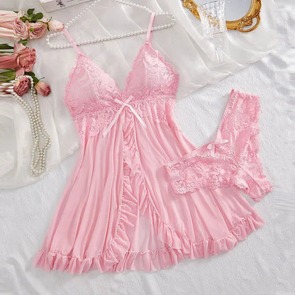 Summer Lace Thong Set Women’s Sexy Pajamas