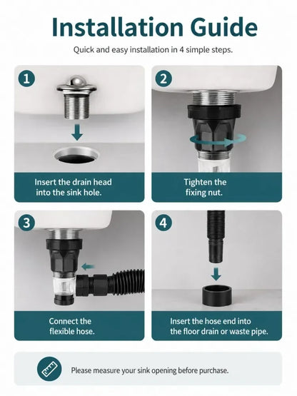 Kitchen Sink Drain Kit ABS and Stainless Steel