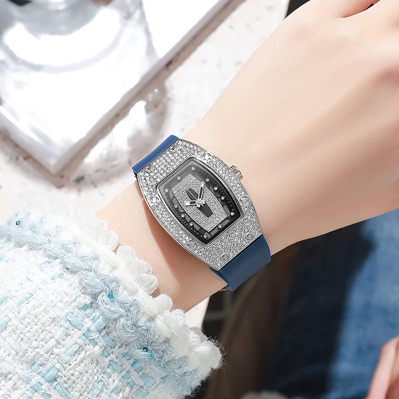 Women Silicone Jelly Quartz Tonneau Watch