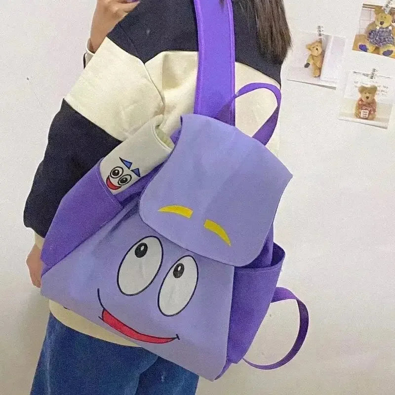 Dora The Explorer Purple Canvas Backpack with Pencil Case