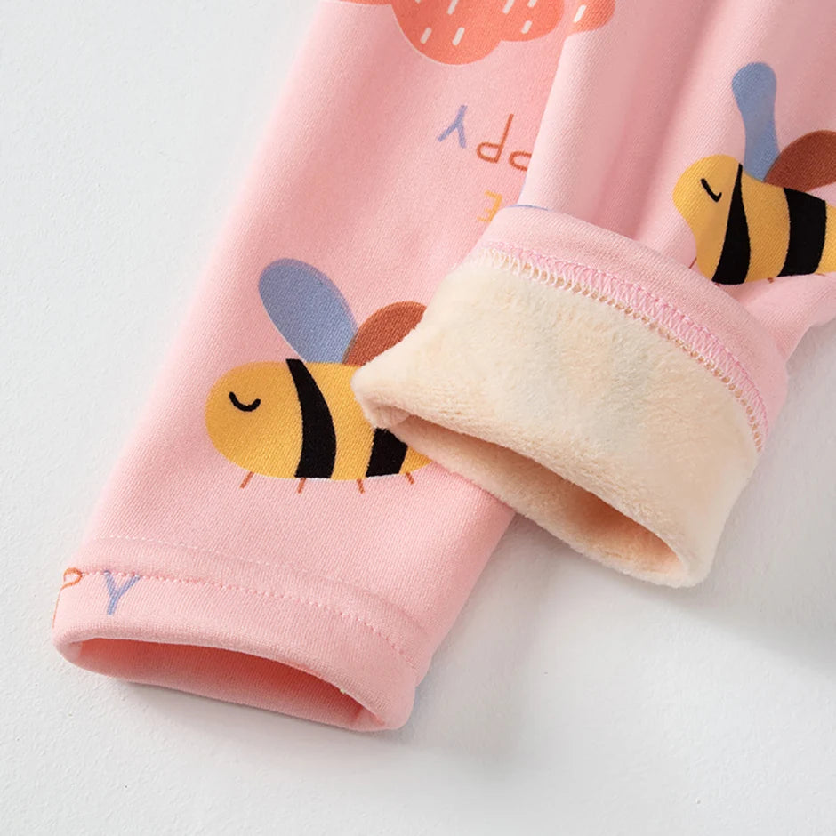 Children's Cartoon Printed Thick Warm Underwear Set
