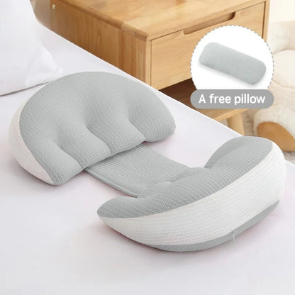Pregnancy Pillow with Auxiliary Cotton Waist Support