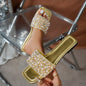 Women Rhinestone Flat Sandals Summer Slippers