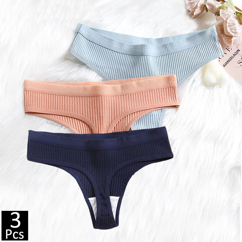 Women's Cotton Low Waist Briefs 3Pcs Set