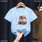 Kawaii Otter Love Printed T-Shirt for Kids