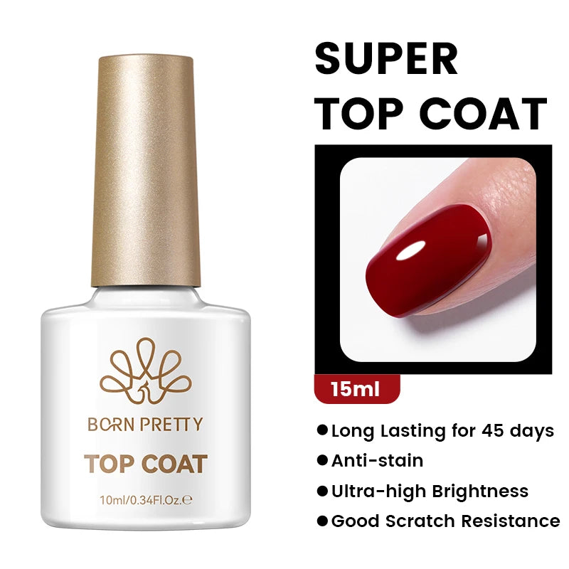 BORN PRETTY 10ml Rubber Gel Top Coat for Nails