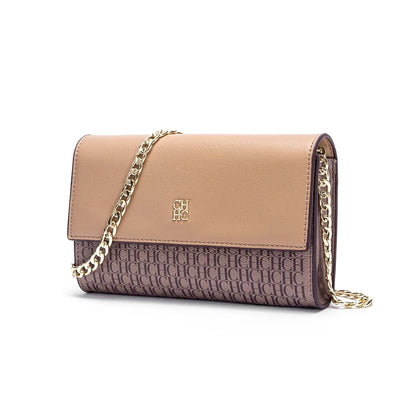 Brown PU Messenger Bag with Magnetic Flip Closure