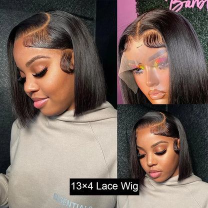Human Hair 13X4 Lace Frontal Bob Wig for Black Women
