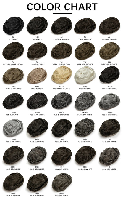 Thin Skin 0.03mm Natural Hair Toupee for Men
