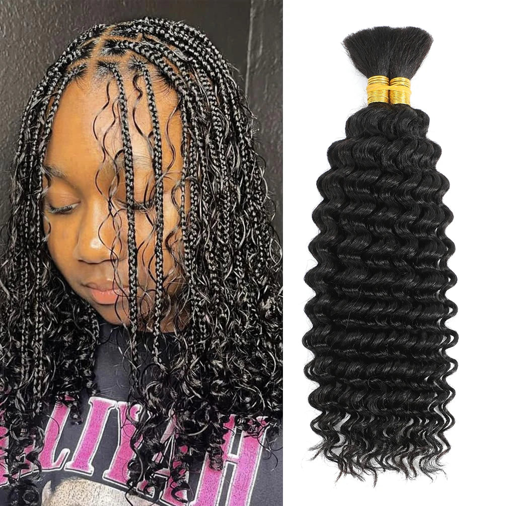 14 Inch Brazilian Virgin Deep Wave Braiding Hair