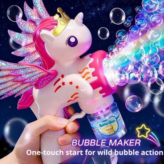 Electric Bubble Gun with Colorful Lights and ABS Design
