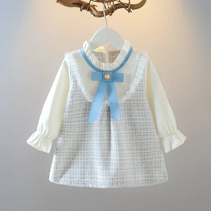 Plaid Cotton Long-Sleeve Baby Girl Dress