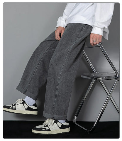 Men's Casual Straight Denim Jeans in Light Blue