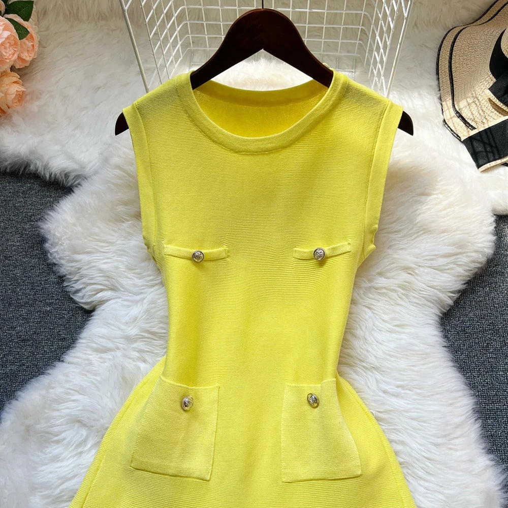 Pleated A-Line Summer Dress for Women