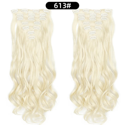 22 Inch Curly Wavy Clip In Hair Extensions Synthetic