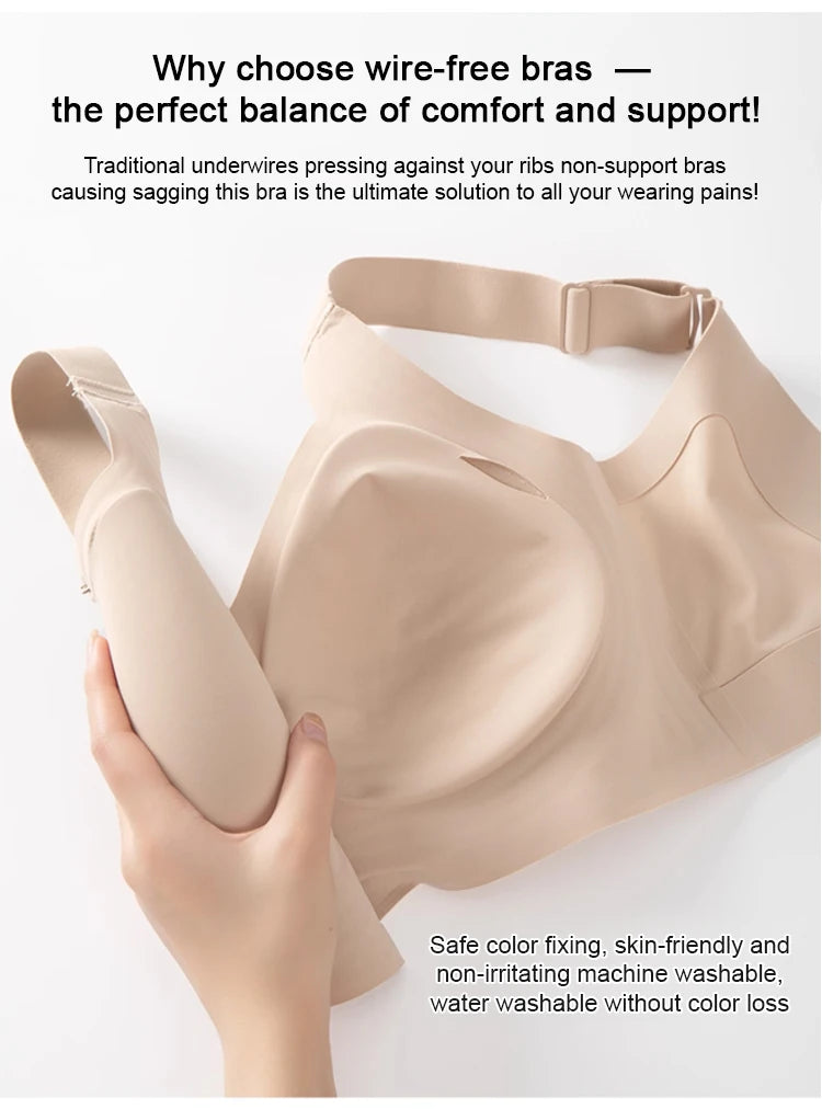 Wireless Push-Up Bra for Women, Soft Nylon Seamless Underwear