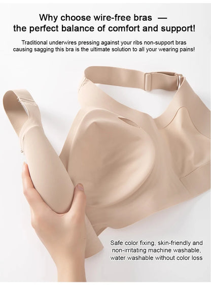Wireless Push-Up Bra for Women, Soft Nylon Seamless Underwear