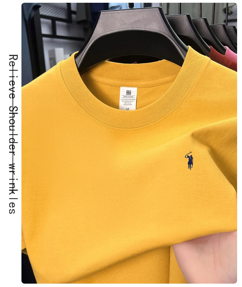 Cotton Men's Short Sleeve T-Shirt Casual Round Neck