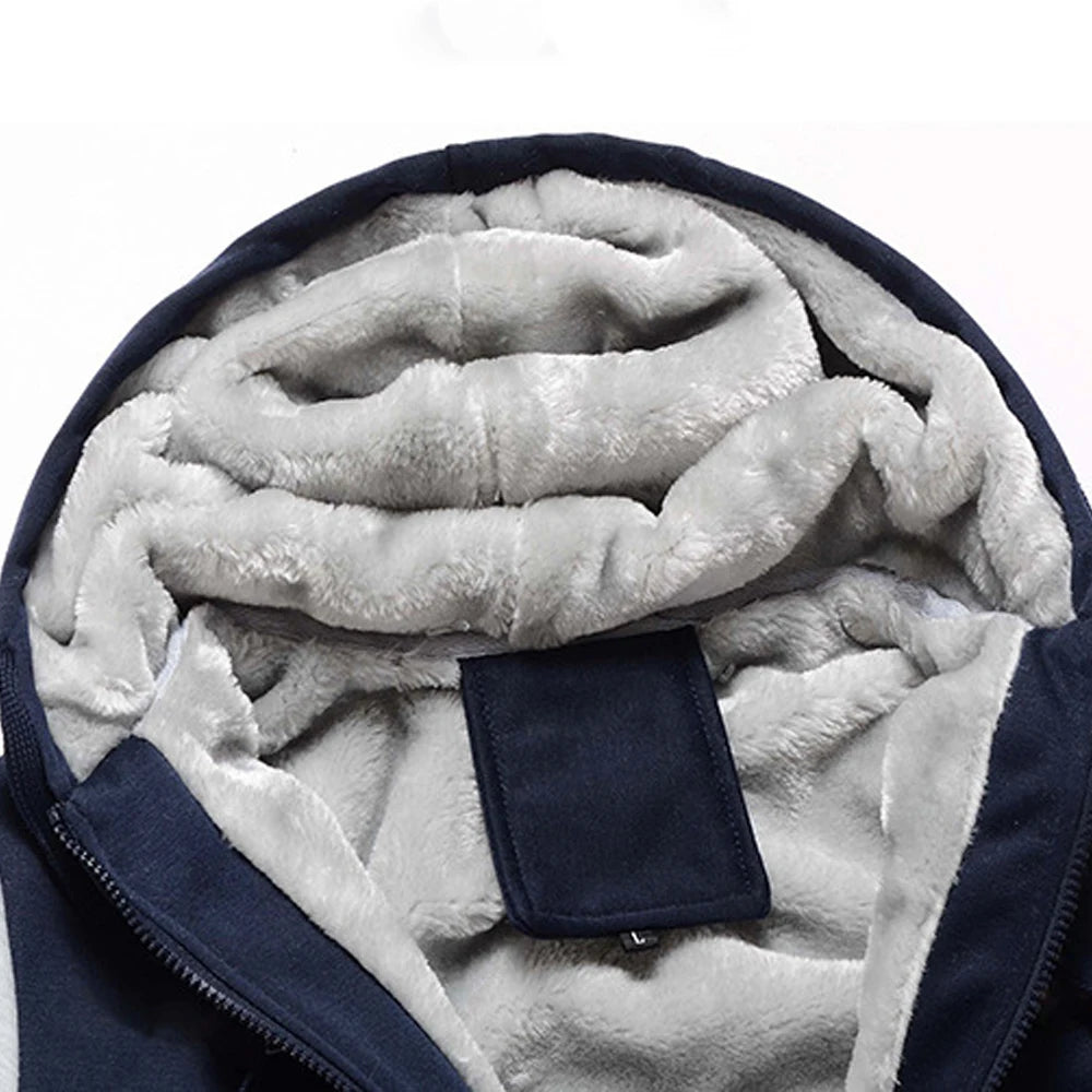 Men's Thick Fleece Hooded Winter Jacket