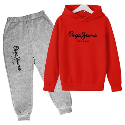 Leisure Letter Print Hoodie and Pants Tracksuit Set