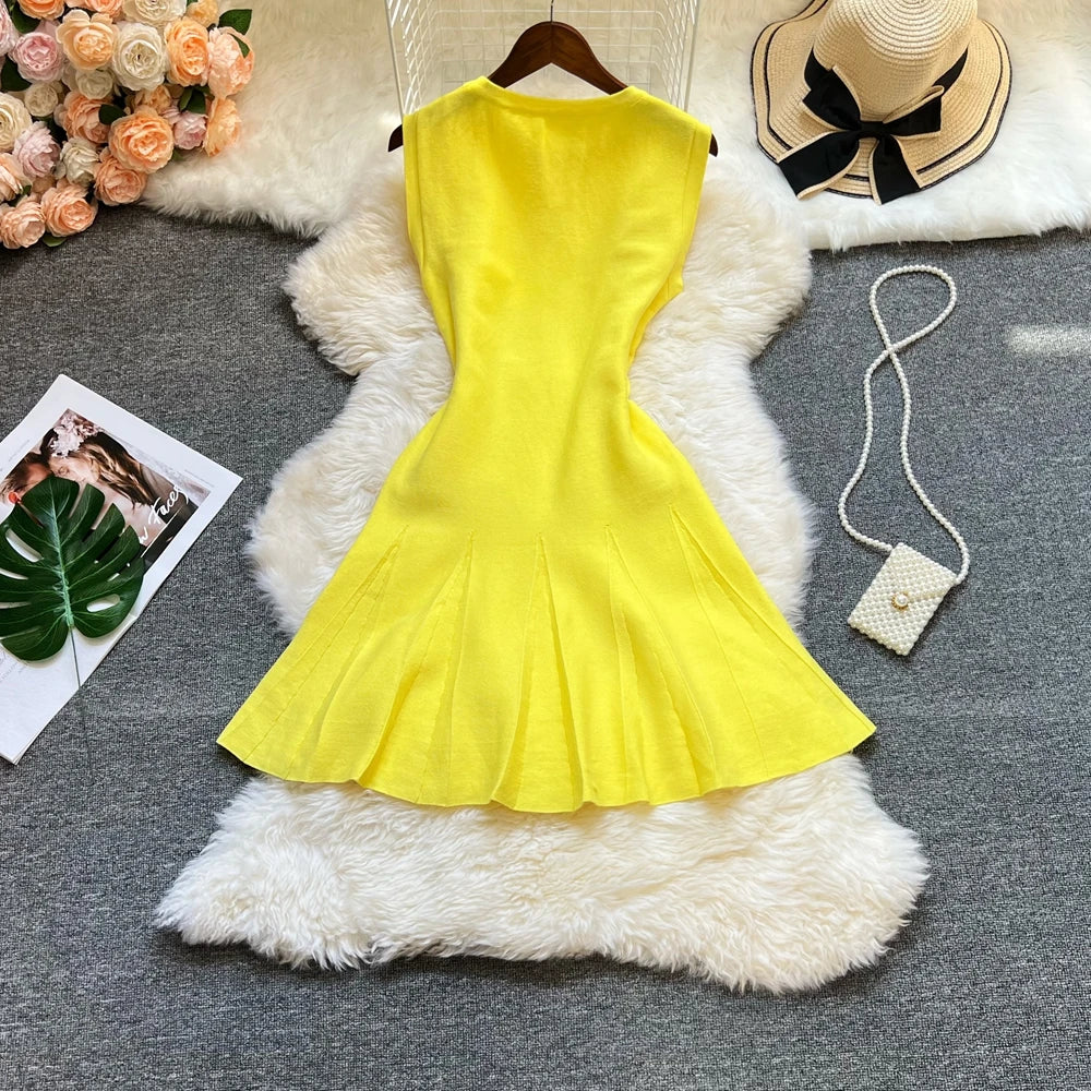 Pleated A-Line Summer Dress for Women