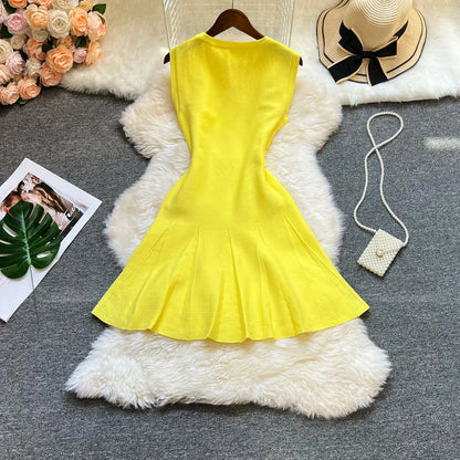 Pleated A-Line Summer Dress for Women