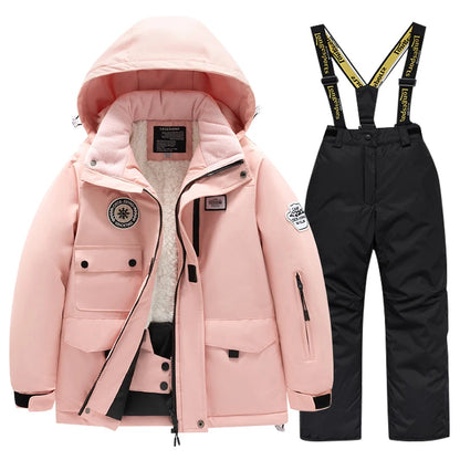 Winter Skiing Suit for Boys and Girls, Waterproof Polyester