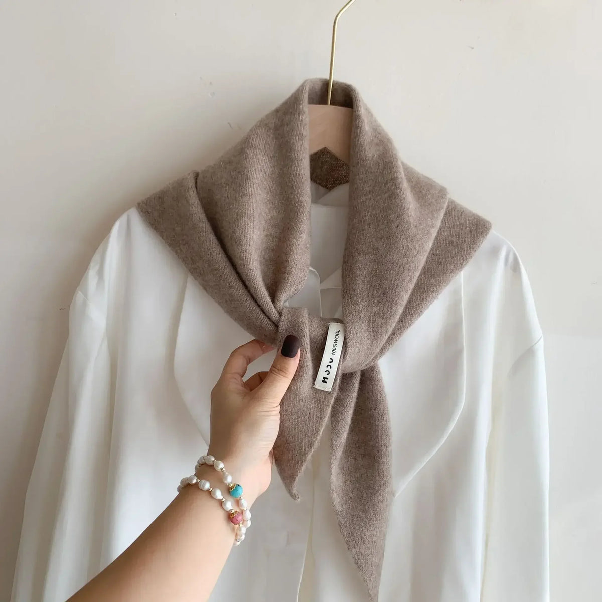 Wool Triangle Scarf for Women - Multi-functional Knitted Scarf