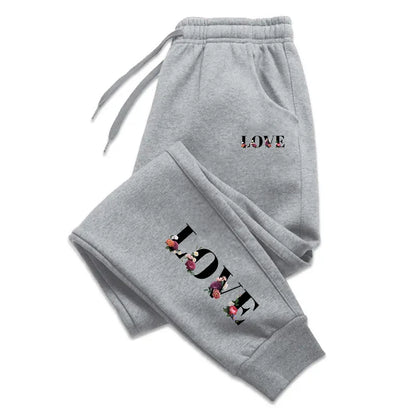 Womens LOVE Letter Print Casual Sweatpants