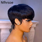 Short Bob Wig Straight Human Hair with Bangs