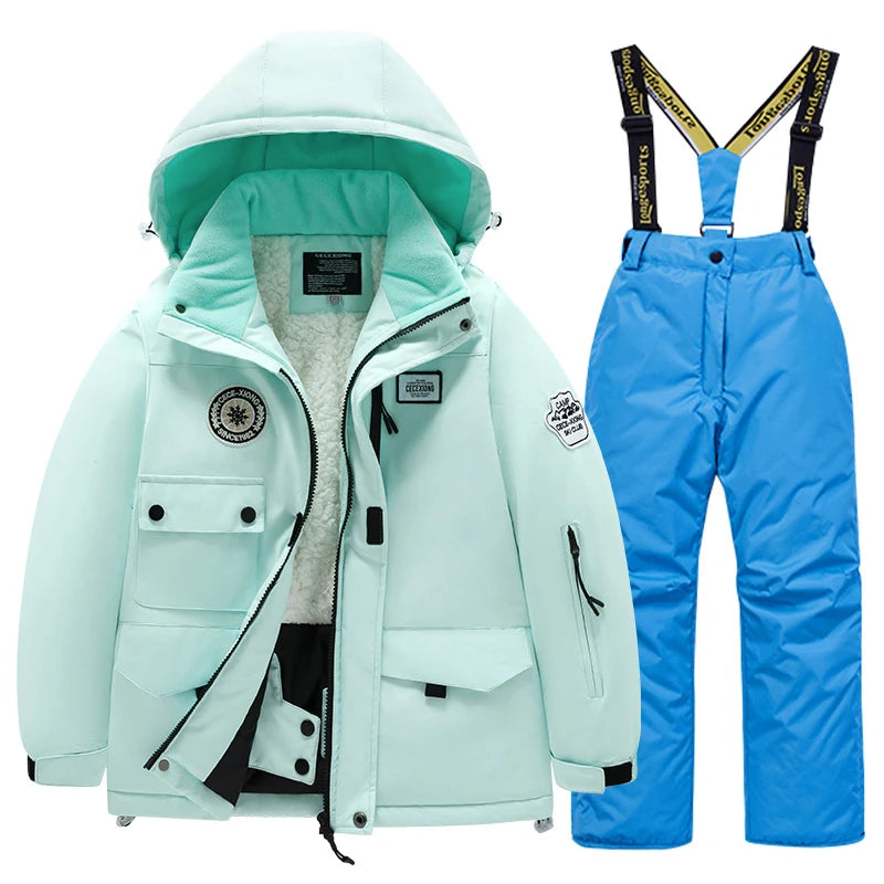 Winter Skiing Suit for Boys and Girls, Waterproof Polyester