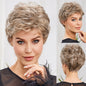 Light Blonde Mixed Off-White Pixie Cut Wig with Bangs
