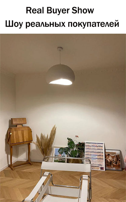Nordic Wabi Sabi Pendant Lamp Brushed Nickel LED Chandelier