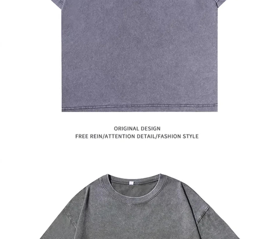 American Style Retro Heavyweight Cotton T-Shirt