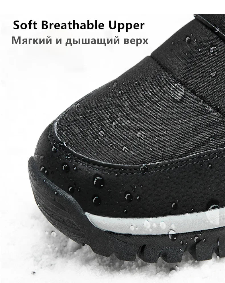Men's Winter Ankle Boots Waterproof Plush Hiking Shoes