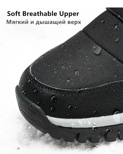 Men's Winter Ankle Boots Waterproof Plush Hiking Shoes
